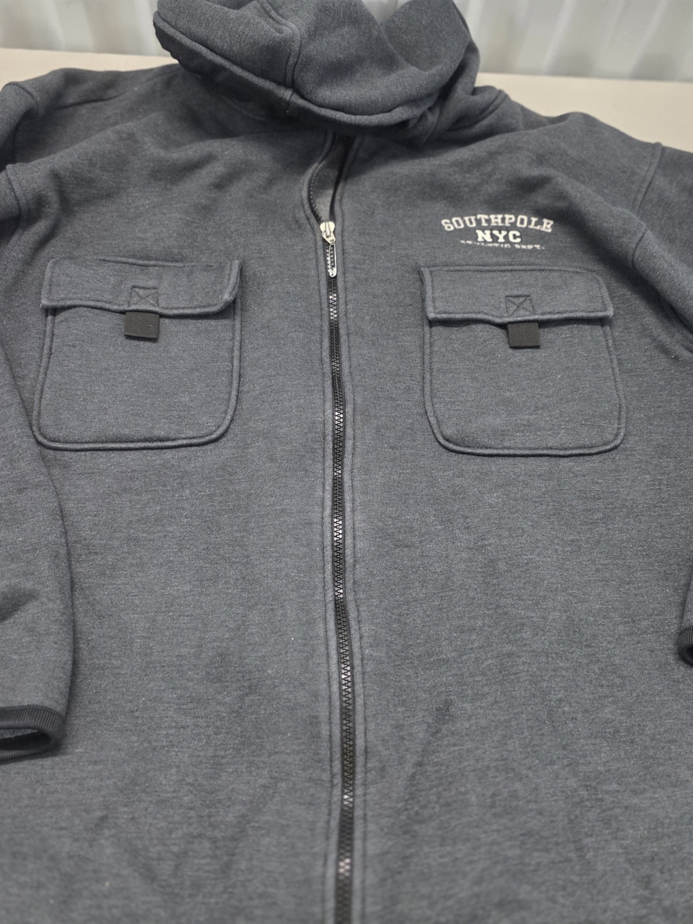 Vtg SouthPole NYC Athletic Dept cargo heavy jacket Men's Size Large Safety Pin P